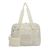 Jywmsc Women’s Shoulder Bag Heart Shape Japanese School Bags Kawaii Purse JK Large Anime Purse for Lolita Comic Handbag